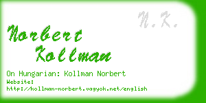 norbert kollman business card